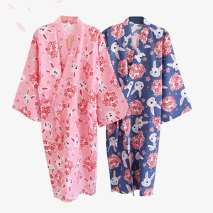 벚꽃토끼 여자잠옷 홈웨어 유카타 원피스 파자마 잠옷 샤워가운